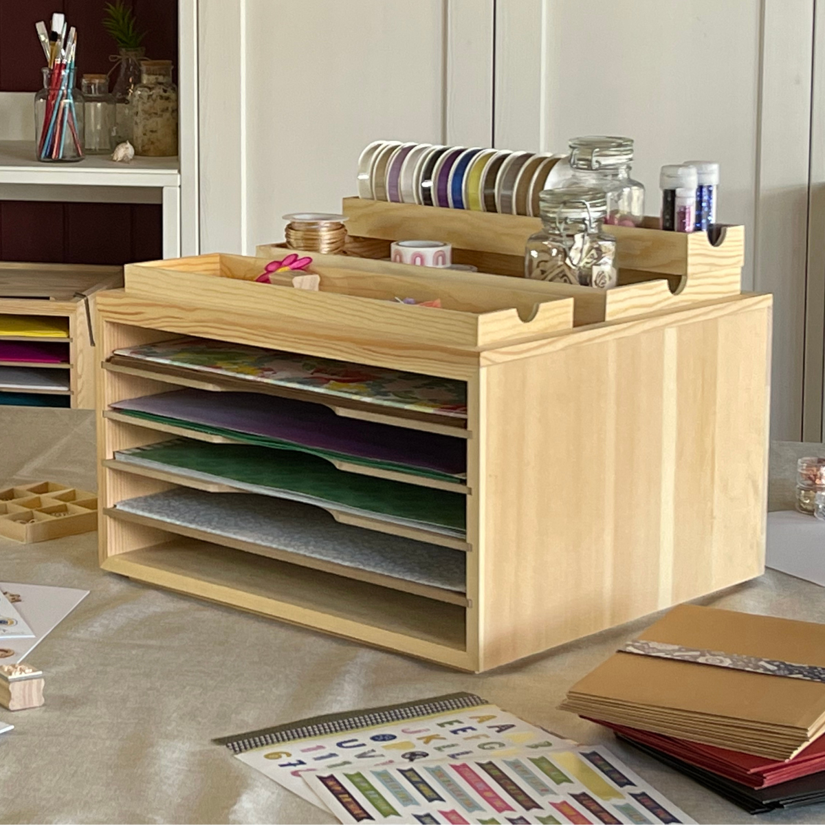 Scrapbook Paper Tray & Craft Storage