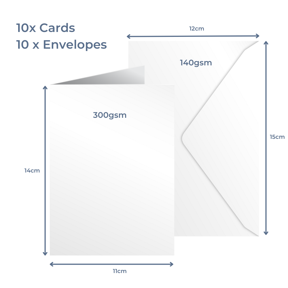 White Cards and Envelopes (10 pack) - 4in x 6in