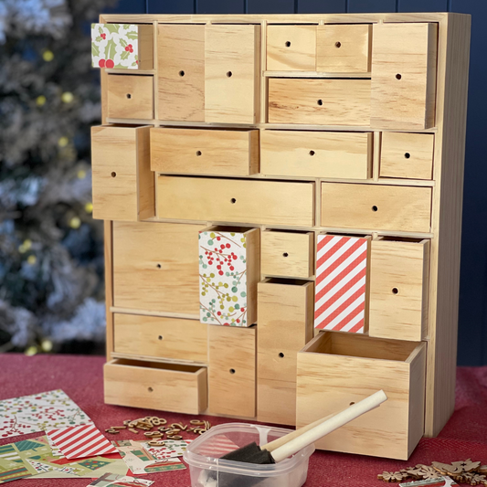 Wooden DIY Storage Organiser/ Advent Calendar (+FREE IRON ON TRANSFER PAPER)