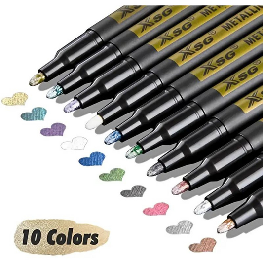 Metalic Markers Assorted - 10 pack