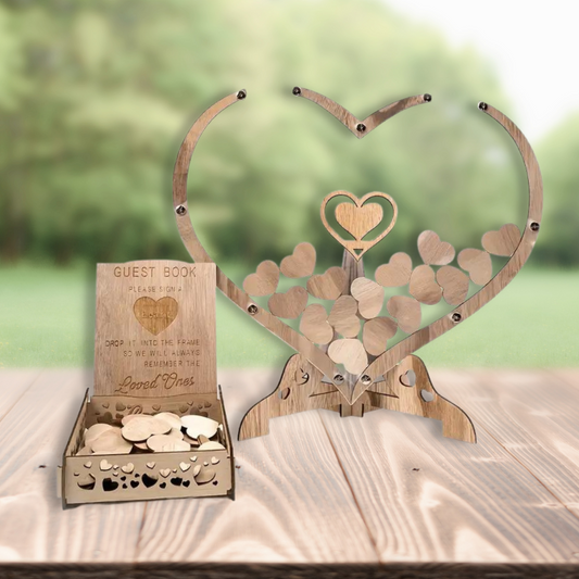 Wedding Guest Book Wooden Heart